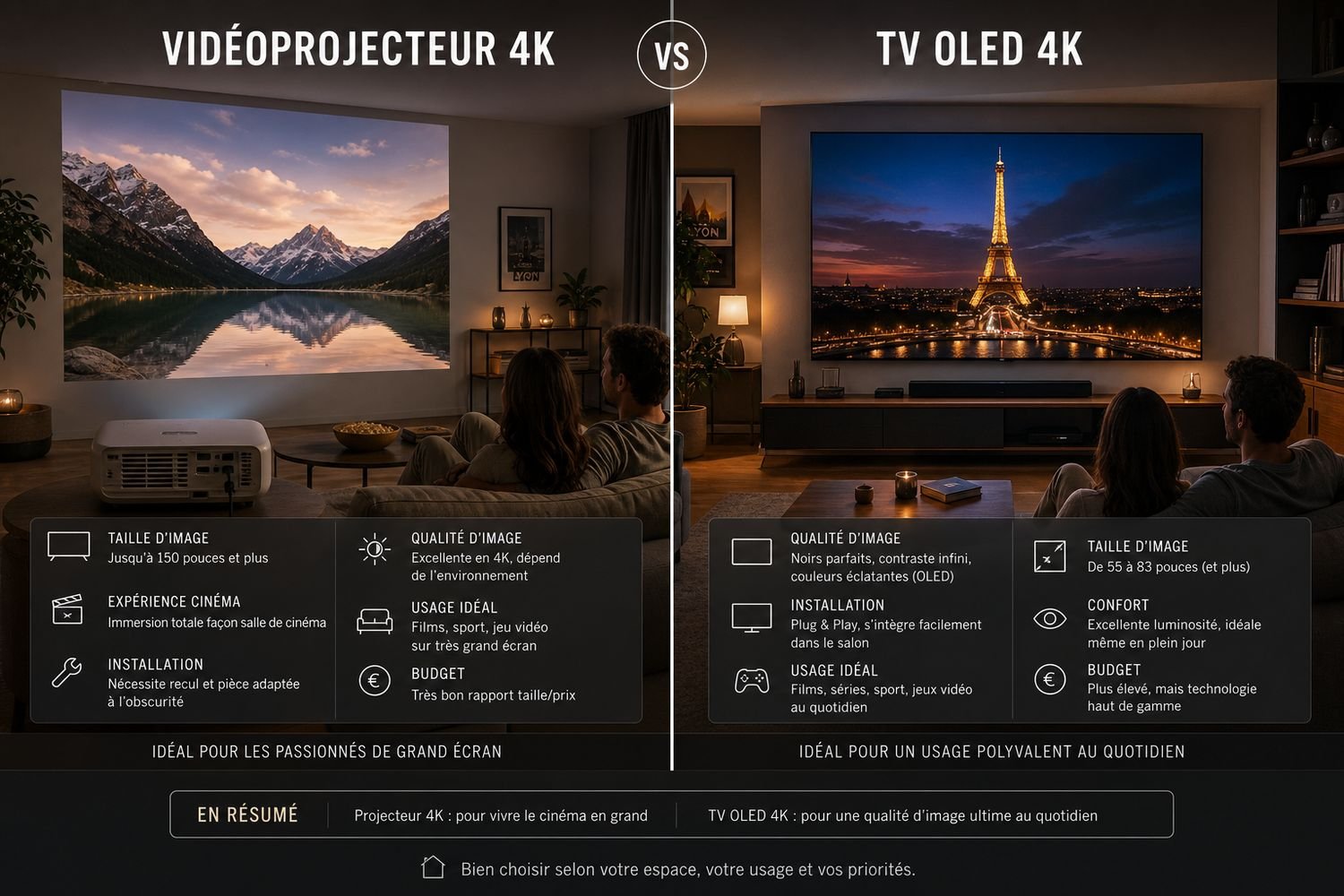 Vidéoprojecteur 4K vs TV 4K : La Comparaison Définitive pour 2026