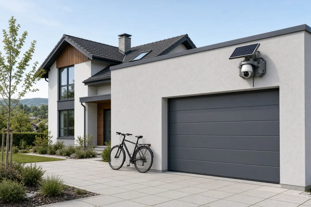 Einfamilienhaus mit Garage bei München und SentraCam Solarkamera